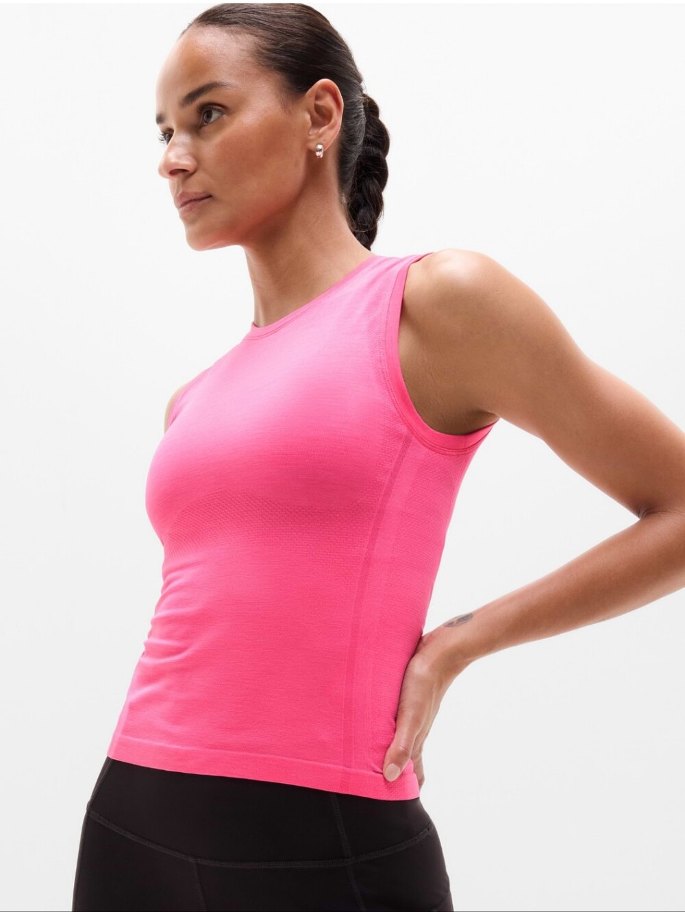 Athleta Momentum Muscle Women’s Seamless Pink Performance Tank Top Athletic